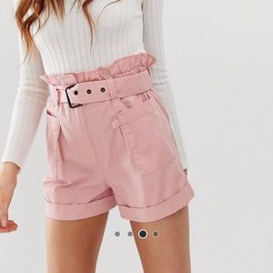 Stradivarius pink utility shorts in pink size M